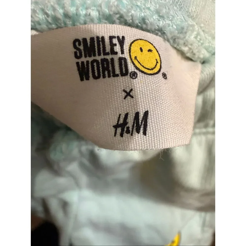 H&M Girls Smiley World Sleeveless Top and Short Outfit Sets White Green Size 6-7